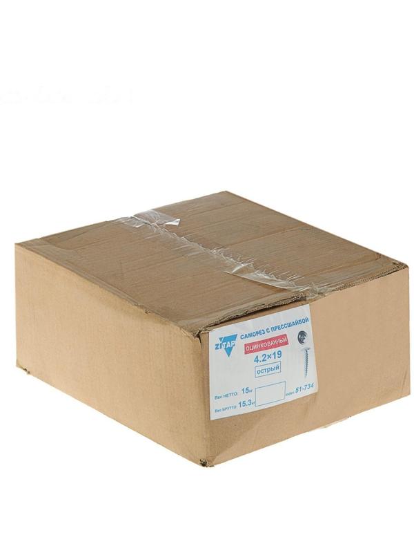 Саморезы с прессшайбой , 4.2 х19 мм, острый, цинк, 15 кг