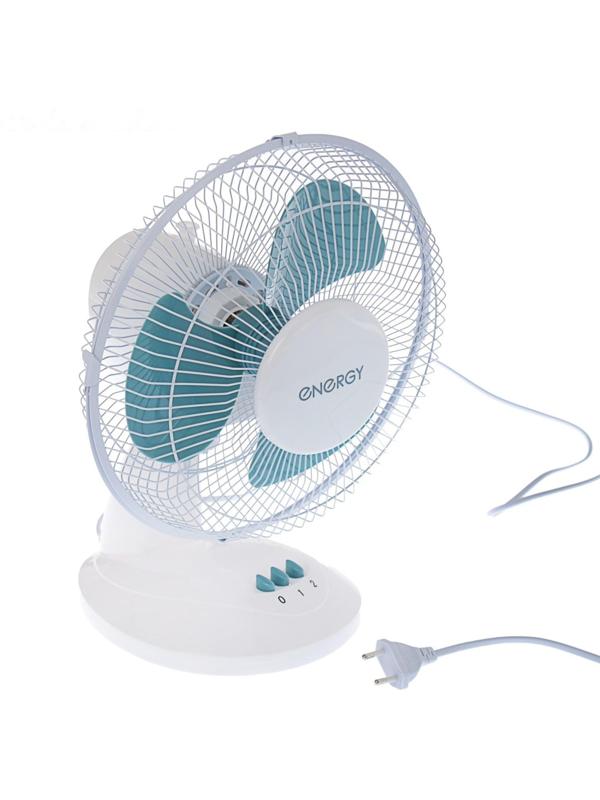 Вентилятор ENERGY EN-0605, настольный, 20 Вт, d=22 см, 2 скорости, бело-синий