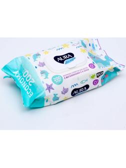 Влажные салфетки Aura Ultra Comfort, для детей, 200 шт.