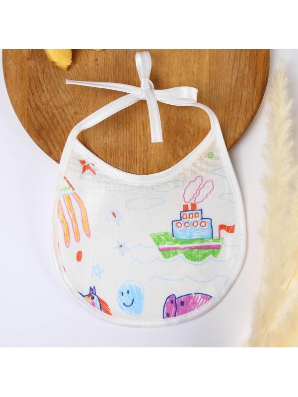 Нагрудник из клеёнки с ПВХ-покрытием, на завязках, с рисунком