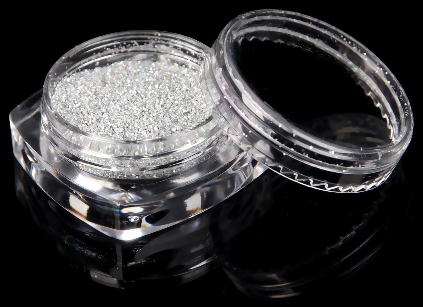 Блёстки для декора, мелкие, голография, цвет серебристый