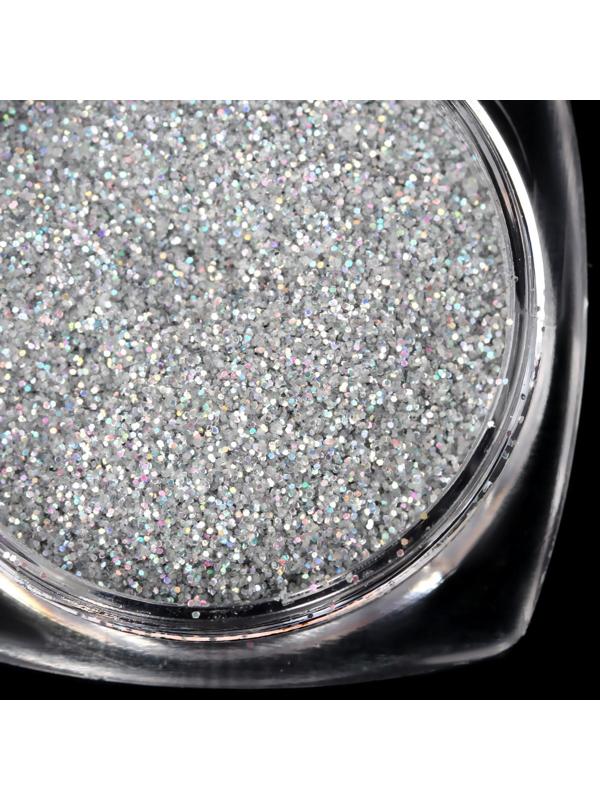 Блёстки для декора, мелкие, голография, цвет серебристый