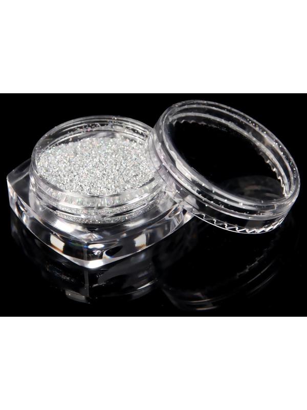 Блёстки для декора, мелкие, голография, цвет серебристый