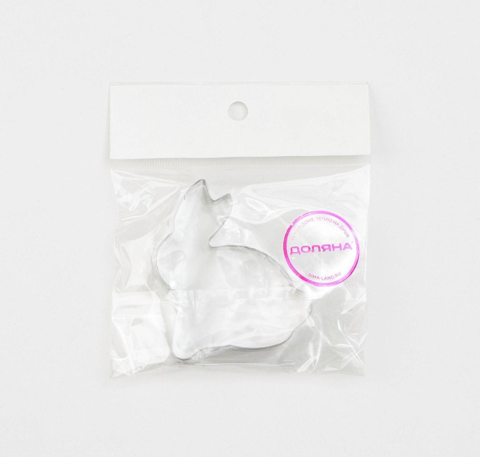 Форма для вырезания печенья «Зайка», 7×5,5×2 см, цвет хромированный