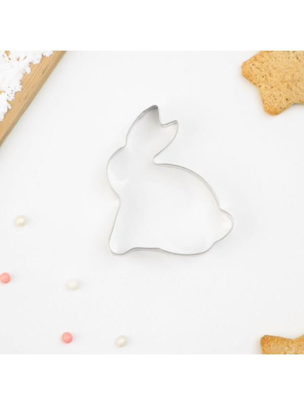 Форма для вырезания печенья «Зайка», 7×5,5×2 см, цвет хромированный