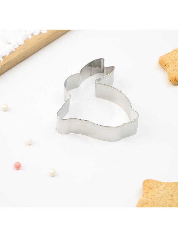 Форма для вырезания печенья «Зайка», 7×5,5×2 см, цвет хромированный