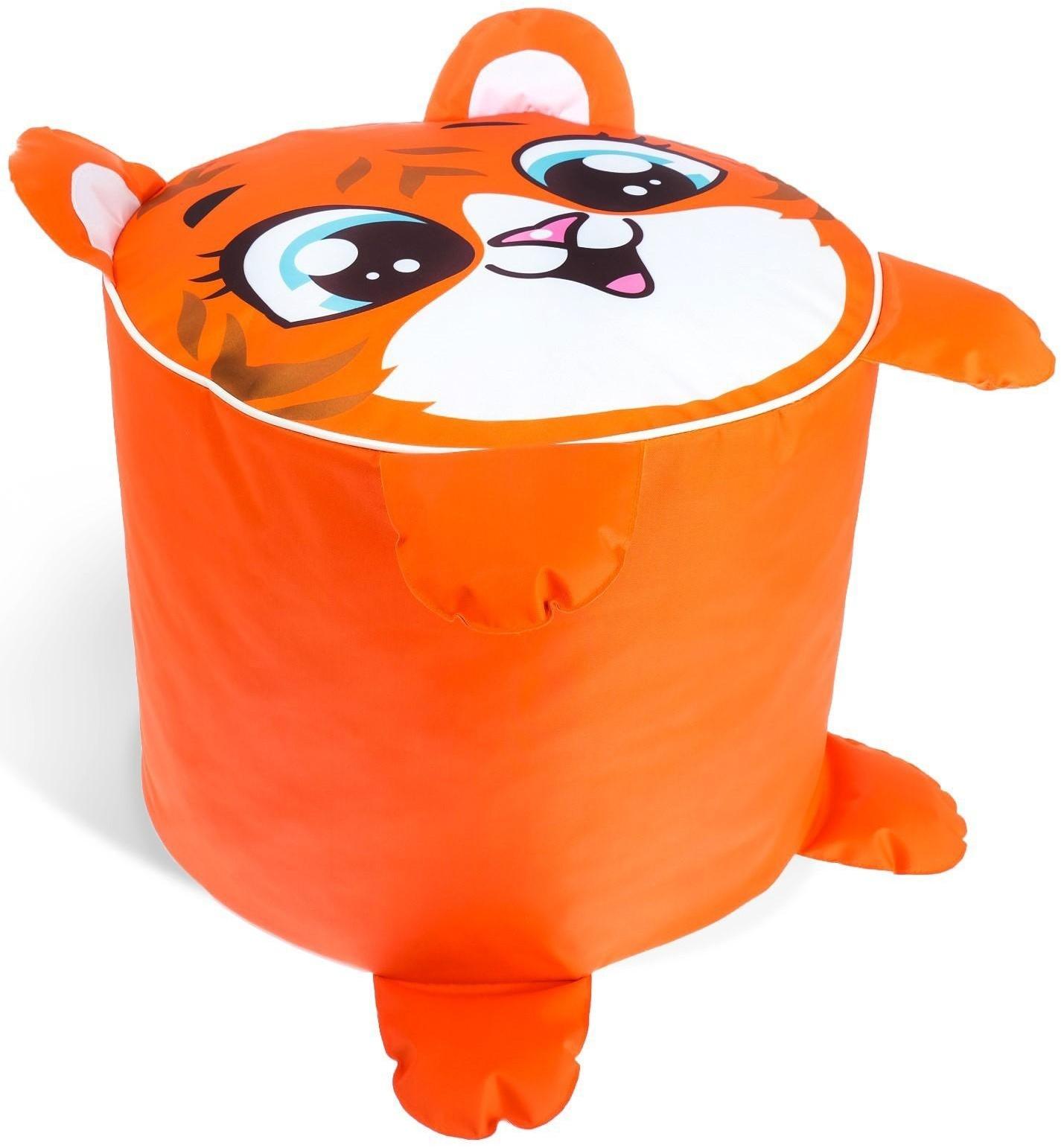 Игрушка-пуфик «Тигр», мягкая, 40 × 40 см, цвет оранжевый
