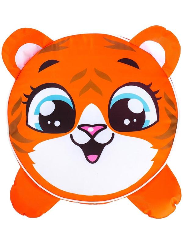 Игрушка-пуфик «Тигр», мягкая, 40 × 40 см, цвет оранжевый