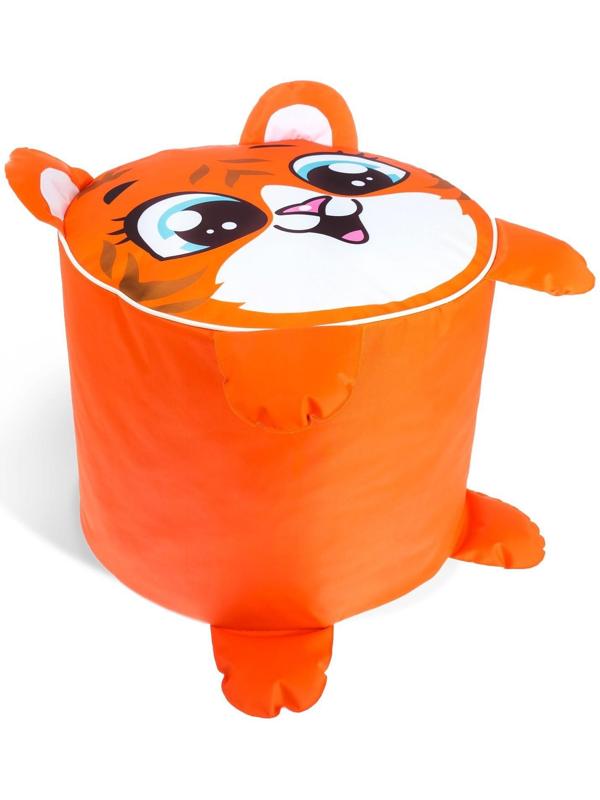 Игрушка-пуфик «Тигр», мягкая, 40 × 40 см, цвет оранжевый
