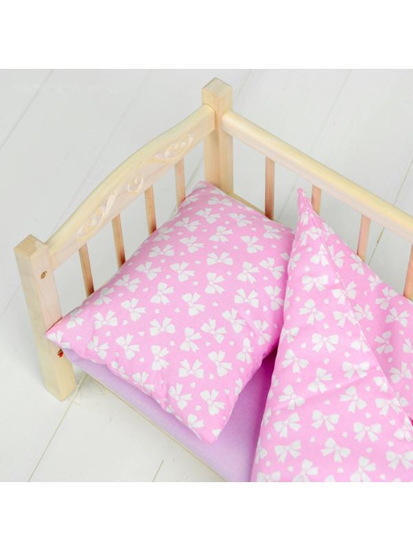 Постельное бельё для кукол «Бантики», простынь, одеяло, подушка