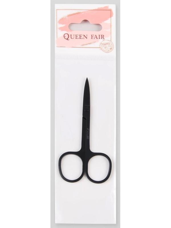 Ножницы маникюрные, узкие, загнутые, 9 см, цвет чёрный