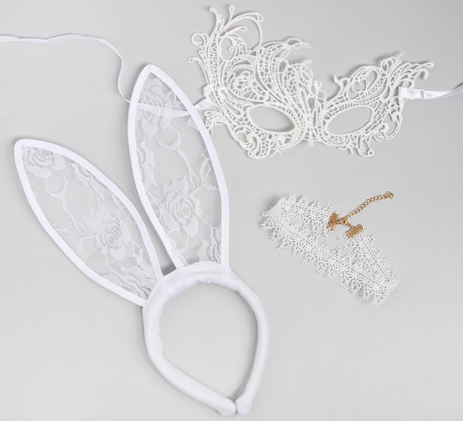 Карнавальный набор «Давай поиграем?», ободок-ушки, чокер, маска