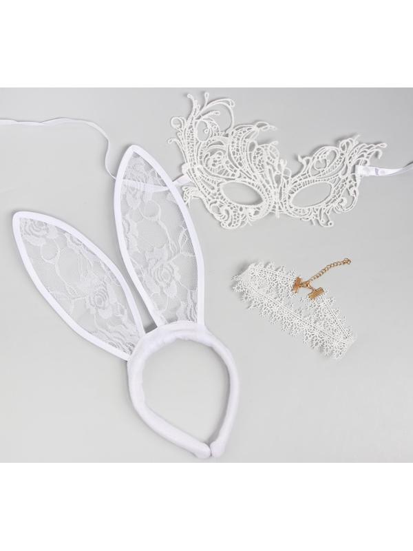 Карнавальный набор «Давай поиграем?», ободок-ушки, чокер, маска