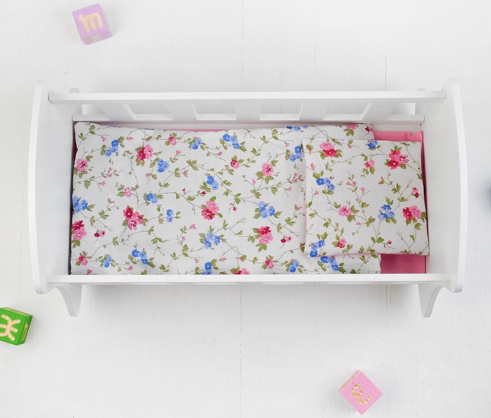 Кроватка – люлька «Люлилю» белая, с постельным бельём, МИКС