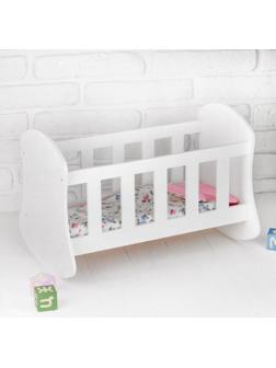 Кроватка – люлька «Люлилю» белая, с постельным бельём, МИКС