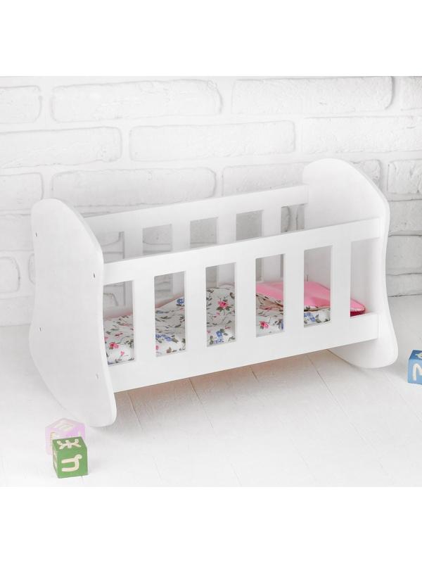 Кроватка – люлька «Люлилю» белая, с постельным бельём, МИКС