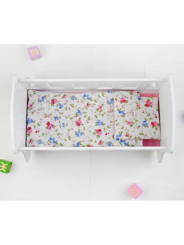 Кроватка – люлька «Люлилю» белая, с постельным бельём, МИКС