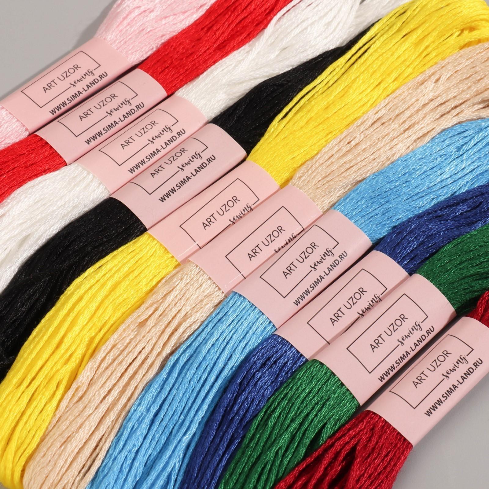 Набор для вышивания крестиком: канва без рисунка 30×20 см, нитки 10 шт, пяльцы d = 18 см, иглы 6 шт, шпульки 10 шт