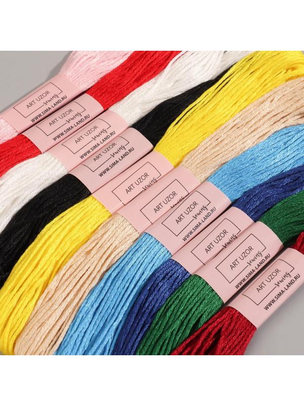 Набор для вышивания крестиком: канва без рисунка 30×20 см, нитки 10 шт, пяльцы d = 18 см, иглы 6 шт, шпульки 10 шт