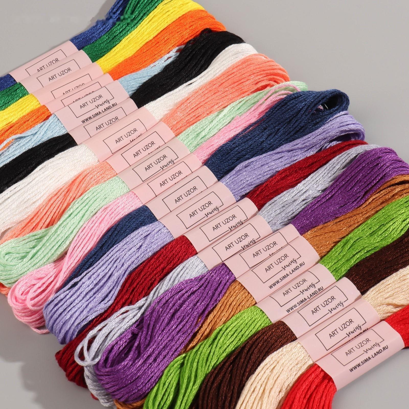 Набор для вышивания крестиком: канва без рисунка 30 × 20 см, нитки 20 шт, пяльцы d = 18 см, иглы 6 шт, шпульки 10 шт