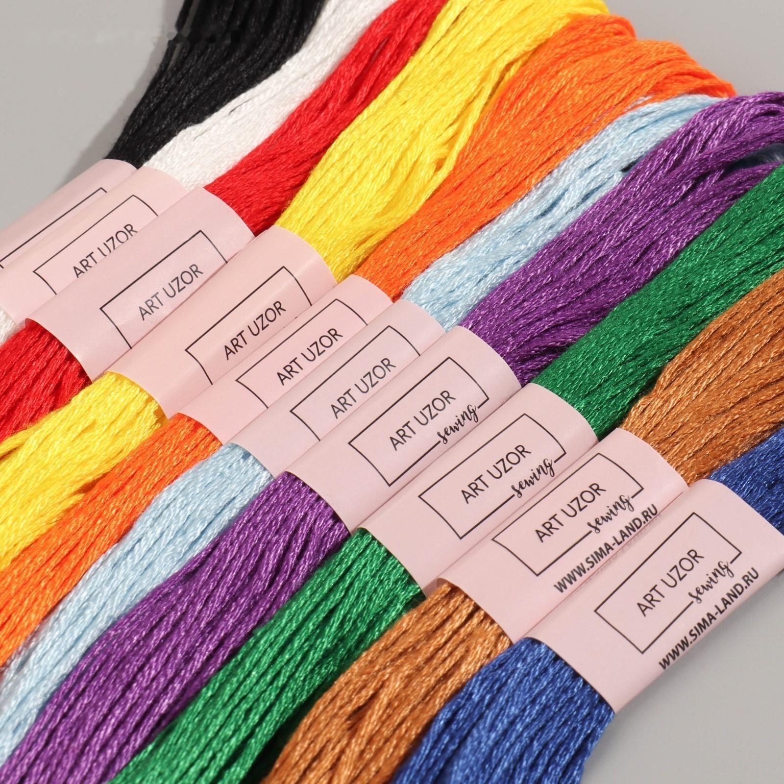 Набор для вышивания крестиком: канва без рисунка 30×20 см, нитки 10 шт, пяльцы d = 18 см, иглы 6 шт, шпульки 10 шт