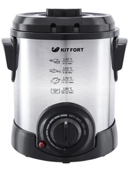 Фритюрница Kitfort KT-2009, 1000 Вт, 1 л, шнур 0.92 м, серебристая