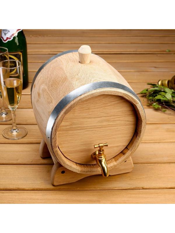 Бочка дубовая на подставке, 3л, кавказский дуб, кран из латуни
