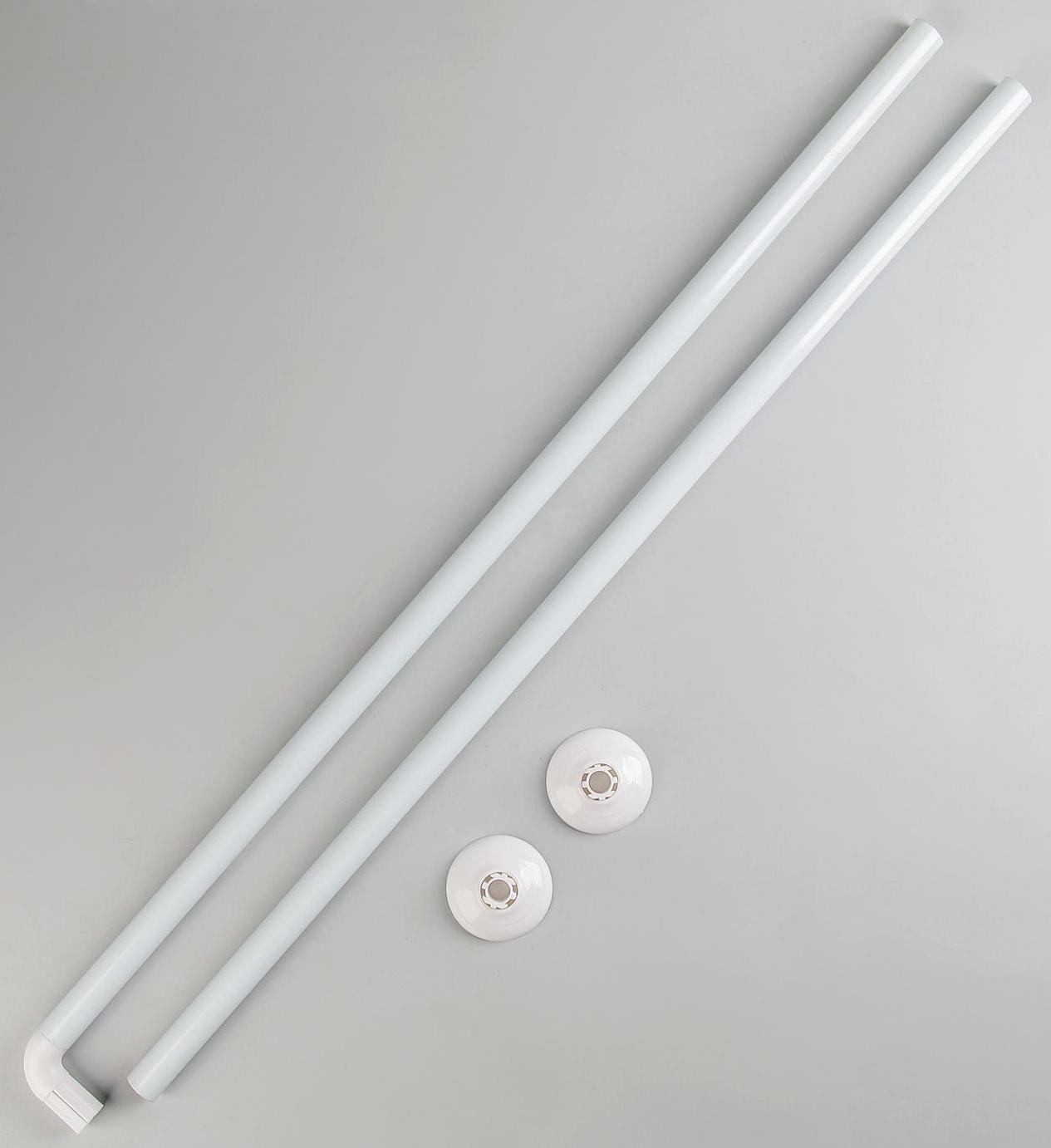 Карниз для ванной комнаты г-образный, 80×80 см, цвет белый