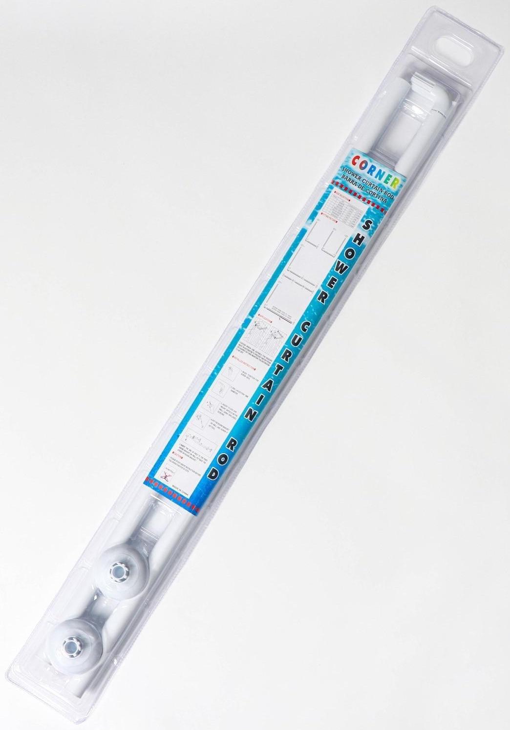 Карниз для ванной комнаты г-образный, 80×80 см, цвет белый