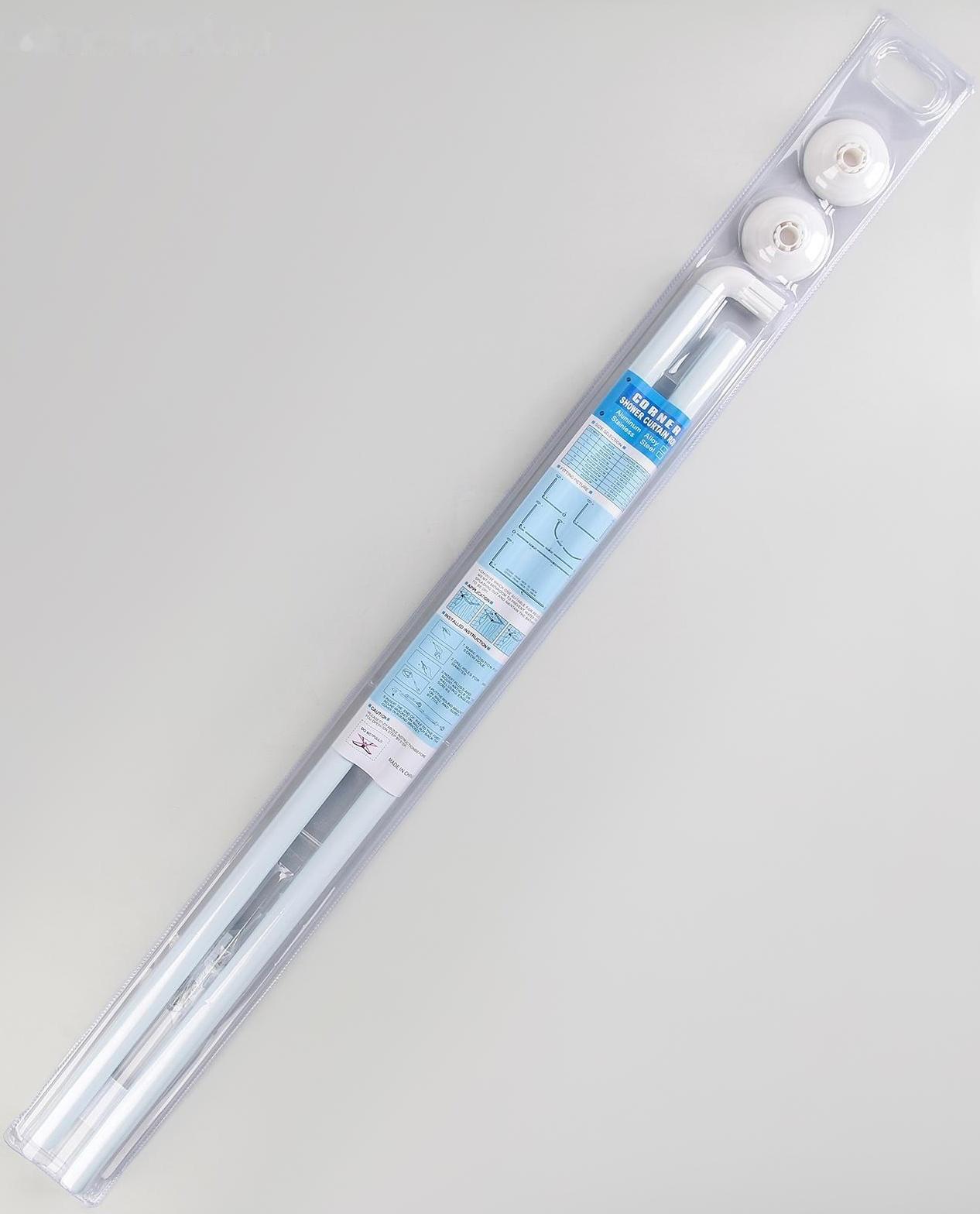 Карниз для ванной комнаты г-образный, 80×80 см, цвет белый