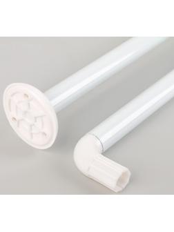 Карниз для ванной комнаты г-образный, 80×80 см, цвет белый