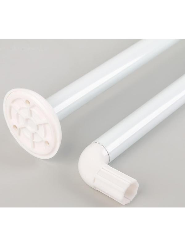 Карниз для ванной комнаты г-образный, 80×80 см, цвет белый