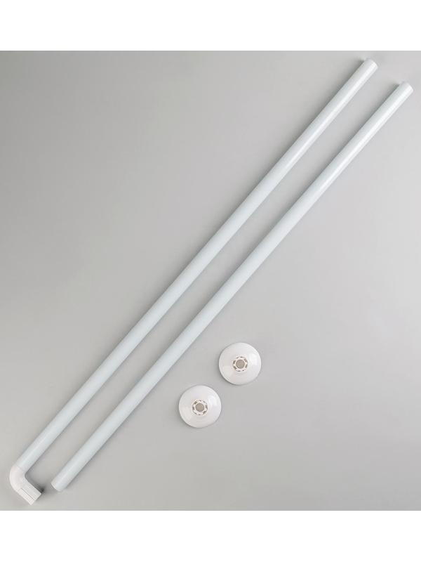 Карниз для ванной комнаты г-образный, 80×80 см, цвет белый