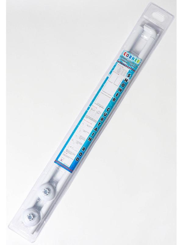 Карниз для ванной комнаты г-образный, 80×80 см, цвет белый