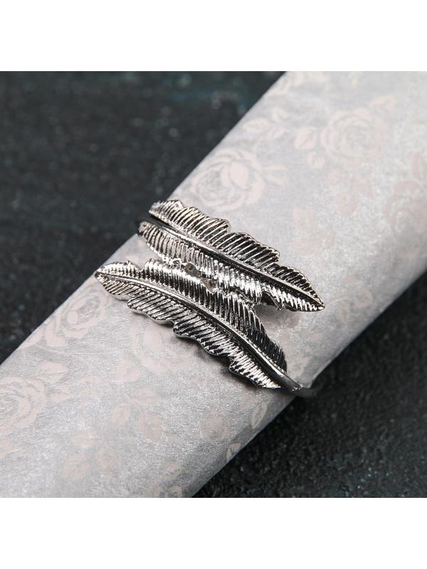 Кольцо для салфетки «Лист», 4,5×2 см, цвет серебряный