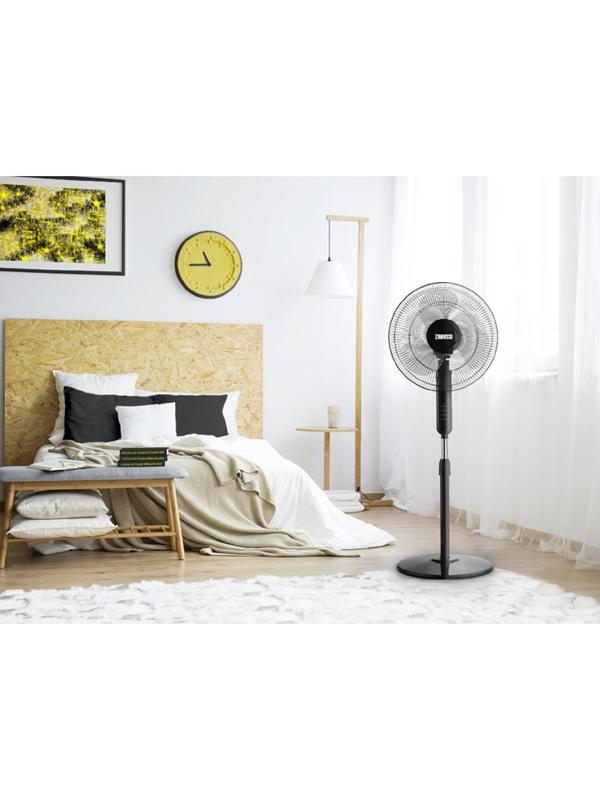 Вентилятор Zanussi ZFF - 907, напольный, 45 Вт, d=40 см, 3 скорости, 1 режим, чёрный