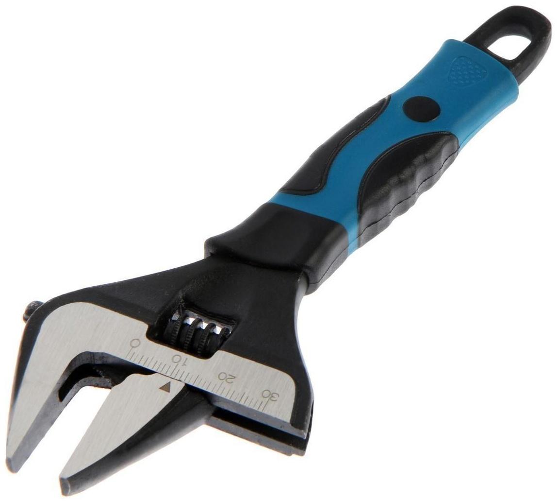 Ключ разводной с тонкими губками ТУНДРА, 2К рукоятка, раскрытие губок до 34 мм, 150 мм