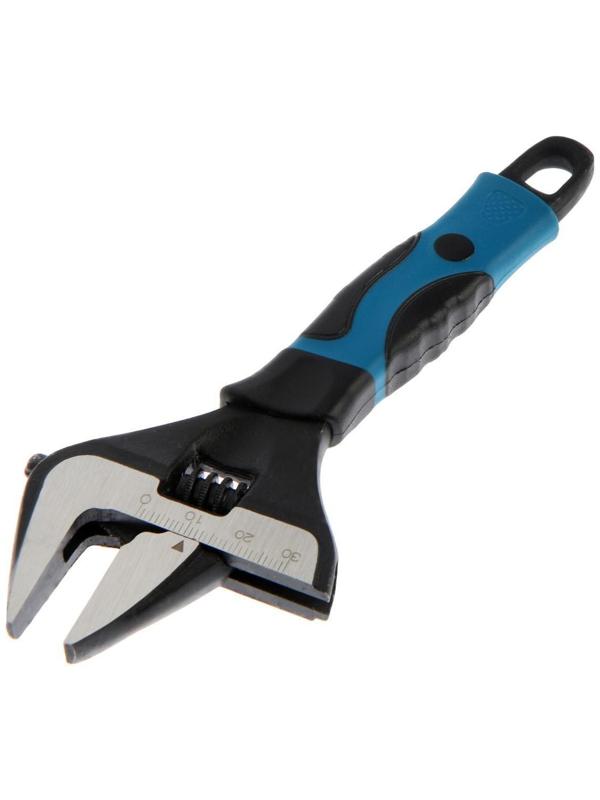 Ключ разводной с тонкими губками ТУНДРА, 2К рукоятка, раскрытие губок до 34 мм, 150 мм