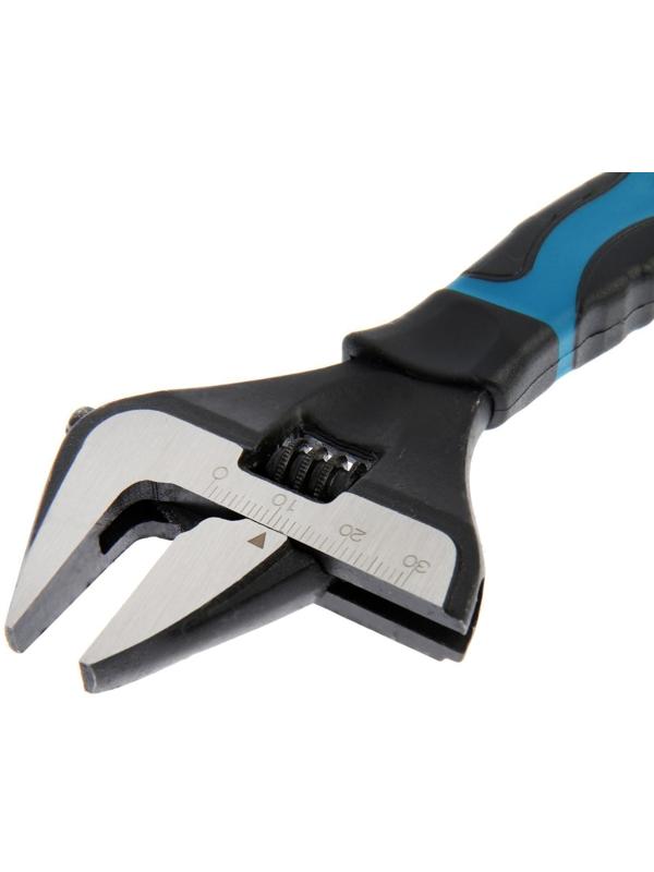 Ключ разводной с тонкими губками ТУНДРА, 2К рукоятка, раскрытие губок до 34 мм, 150 мм