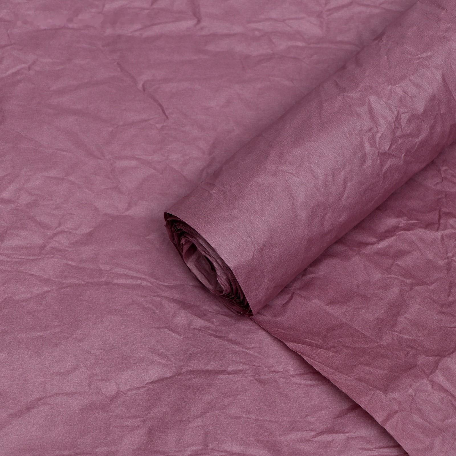 Бумага упаковочная, жатая, эколюкс, бордовая, однотонная, двусторонняя, рулон 1 шт., 0,7 x 5 м