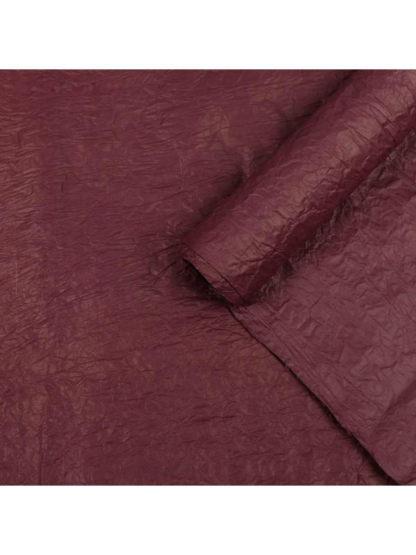 Бумага упаковочная, жатая, эколюкс, бордовая, однотонная, двусторонняя, рулон 1 шт., 0,7 x 5 м