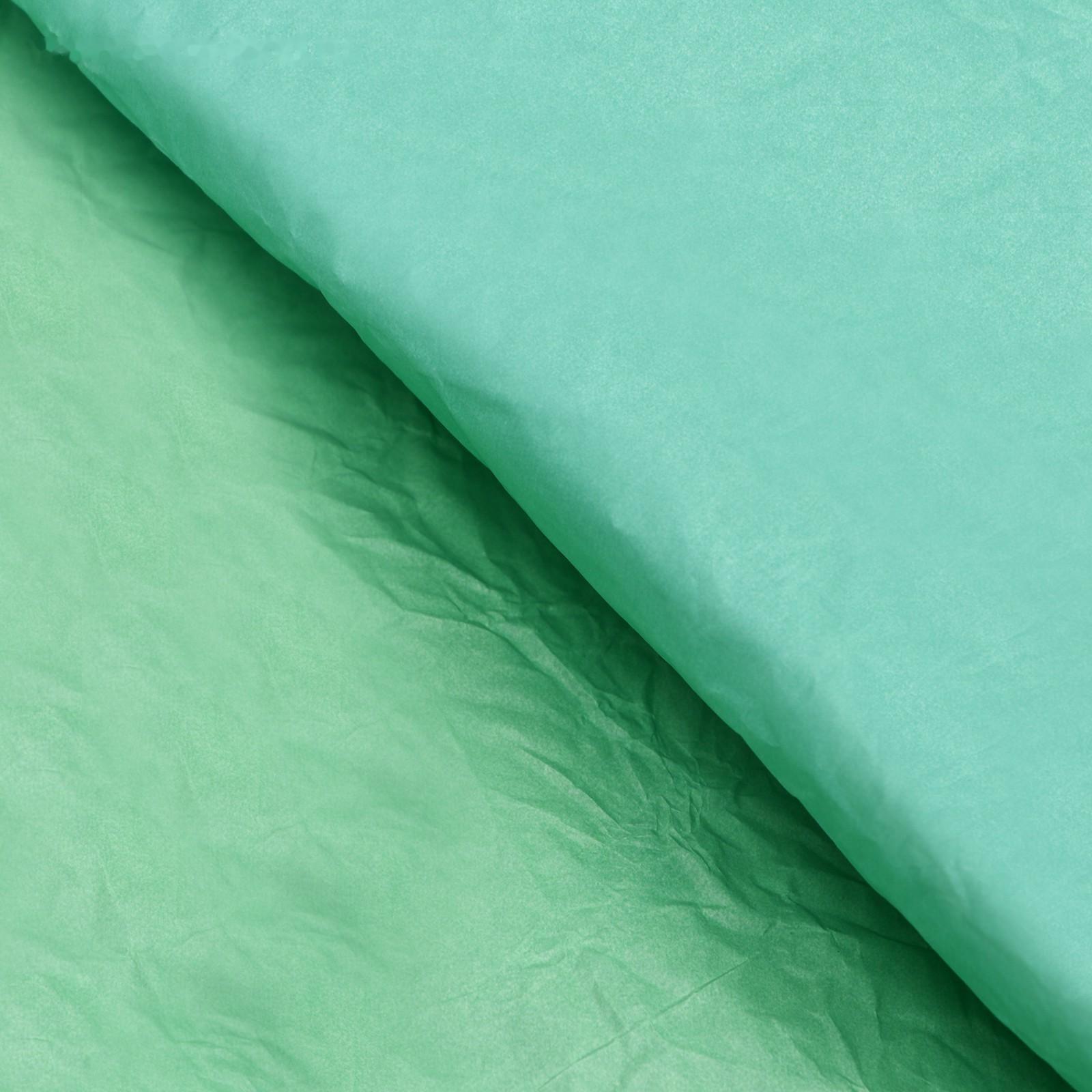 Бумага для упаковки, жатая, эколюкс, двусторонняя, двухцветная, бирюзовая, салатовая, зеленая, рулон 1 шт., 0,7 х 5 м