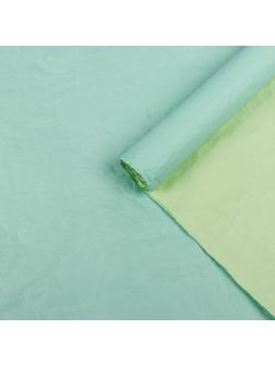 Бумага для упаковки, жатая, эколюкс, двусторонняя, двухцветная, бирюзовая, салатовая, зеленая, рулон 1 шт., 0,7 х 5 м