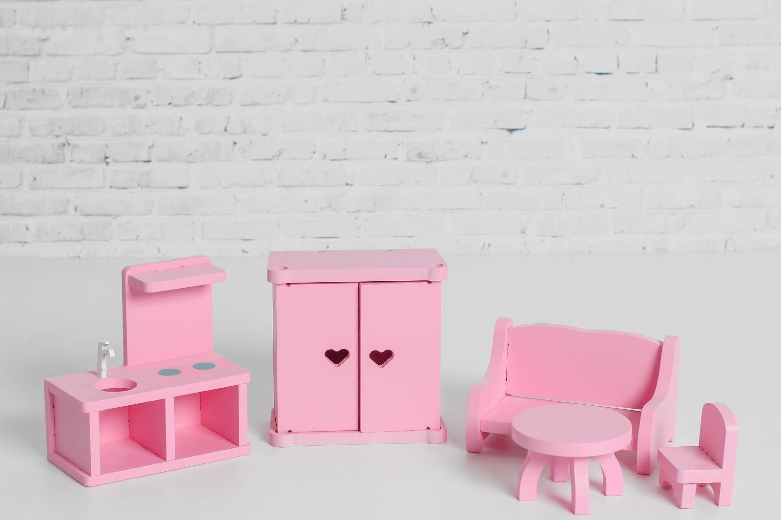 Кукольный дом «Мармелад» с обоями и набором мебели