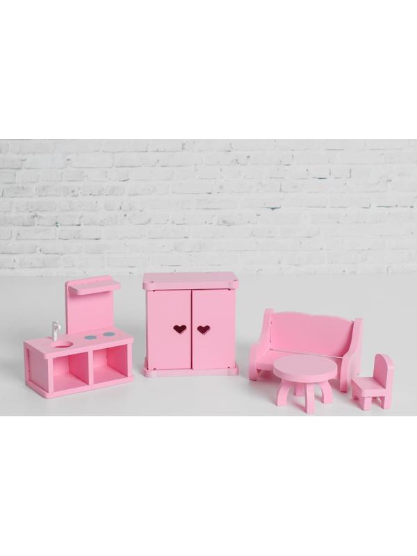 Кукольный дом «Мармелад» с обоями и набором мебели