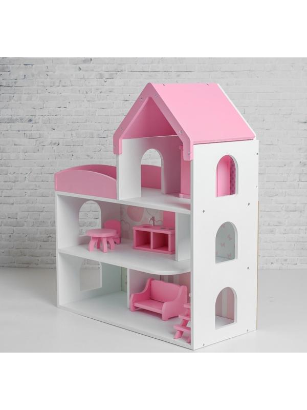 Кукольный дом «Мармелад» с обоями и набором мебели