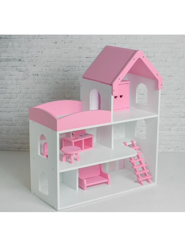 Кукольный дом «Мармелад» с обоями и набором мебели