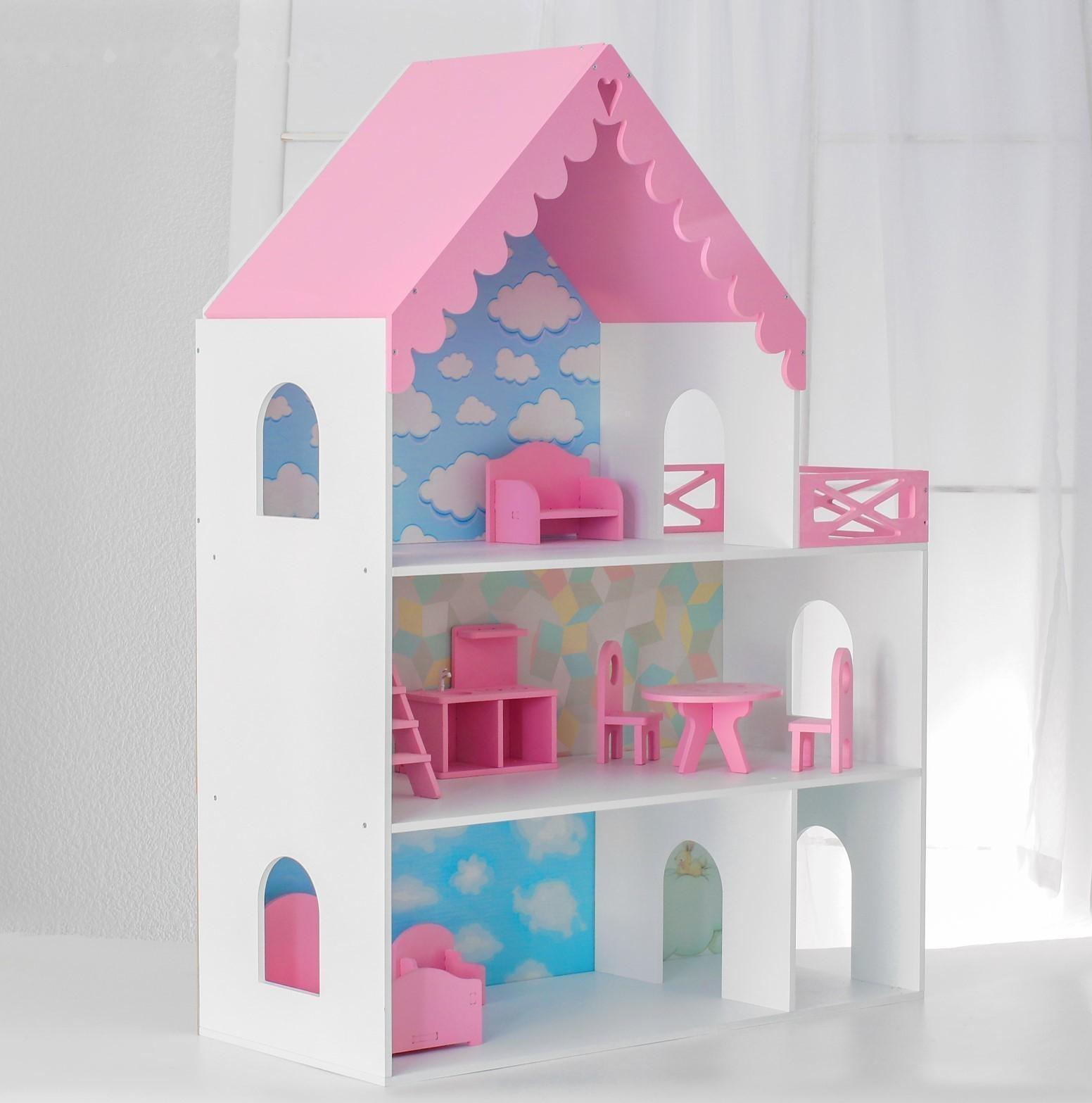 Кукольный дом «Джем» с обоями и набором мебели