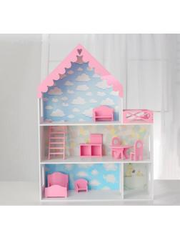 Кукольный дом «Джем» с обоями и набором мебели