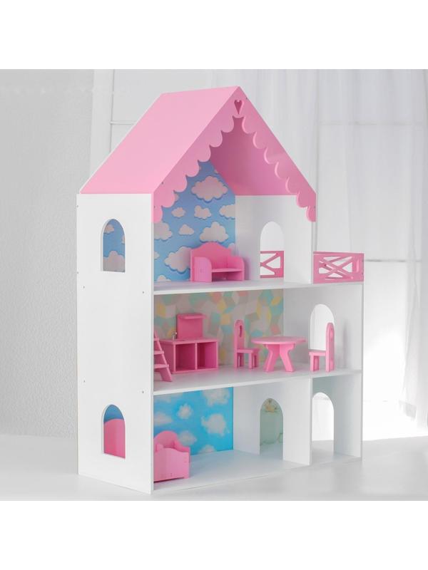 Кукольный дом «Джем» с обоями и набором мебели